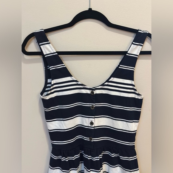J. Crew Villa Button-Back Detail Dress Black/Cream Stripe  - Size Small - Picture 4 of 10